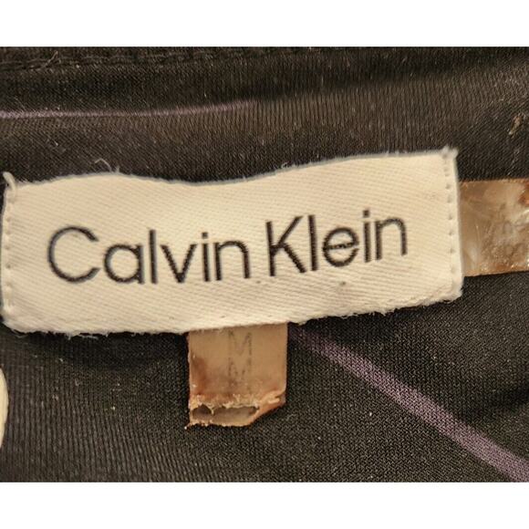 Calvin Klein Blouse Romantic Sheer Sleeve Dressy Floral V Neck Size Medium - Picture 2 of 12